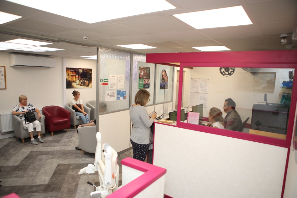 Reception at Woodbridge Hill Dental Practice, Guildford